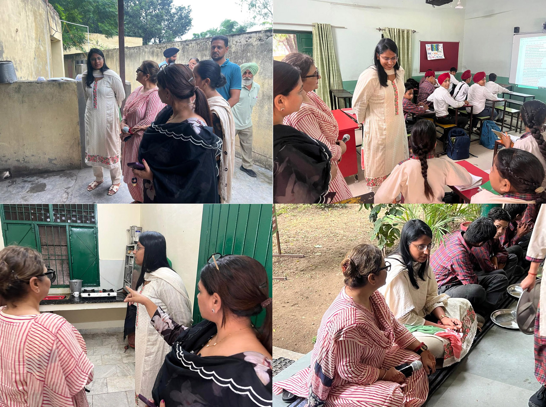 SDM Divya P visits Government School, Sahoran to inspect Mid-Day Meal Scheme.